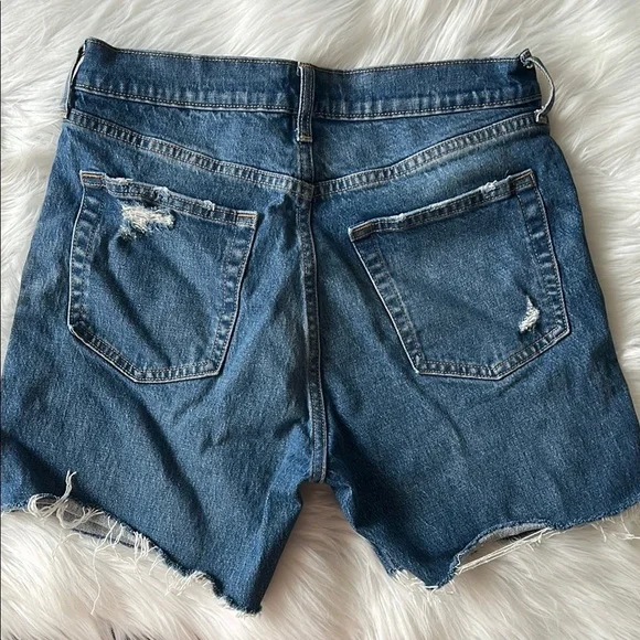 GAP Blue Jean Shorts with Distressed Hem - Picture 6 of 6